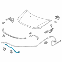 OEM 2016 Honda Odyssey Stay, Hood Opener Diagram - 74145-TK8-A00