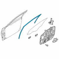 OEM 2015 Hyundai Genesis Run Assembly-Front Door Window Glass RH Diagram - 82540-B1000