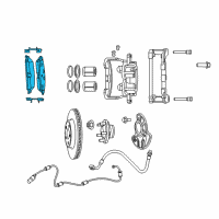 OEM 2018 Dodge Charger Front Disc Brake Pad Kit Diagram - 68147681AB