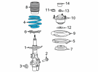 OEM 2021 Cadillac CT4 Coil Spring Diagram - 84824948