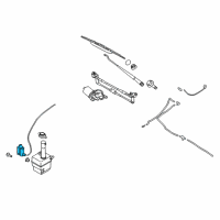 OEM 2013 Hyundai Accent Windshield Washer Motor & Pump Assembly Diagram - 98510-1C500