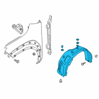 OEM 2020 Hyundai Kona Front Wheel Guard Assembly, Left Diagram - 86811-J9000