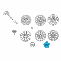 OEM Kia Soul Wheel Hub Center Cap Assembly Diagram - 529602K850