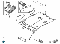 OEM 2022 Hyundai Sonata Retainer-Sunvisor Diagram - 85235-B1000-YTH