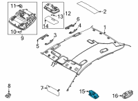 OEM 2022 Hyundai Sonata Vanity Lamp Assembly, Left Diagram - 92890-L1000-YTH