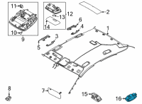 OEM 2021 Hyundai Sonata Rear Personal Lamp Assembly, Left Diagram - 92870-C1500-YUV