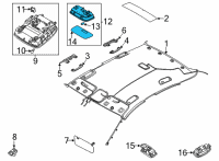 OEM 2022 Hyundai Sonata Room Lamp Assembly Diagram - 92850-L1000-YTH