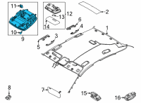 OEM 2022 Hyundai Sonata Overhead Console Lamp Assembly Diagram - 92800-L0100-SRF