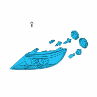 OEM Kia Sorento Driver Side Headlight Assembly Diagram - 921011U200