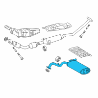 OEM Pontiac Vibe Exhaust Muffler (W/Exhaust Pipe & Tail Pipe) Diagram - 88975831