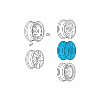 OEM 2004 Chevrolet Malibu Wheel Rim-16X6.5 110 X 5 Black Cadmium Plated, 41Mm, Aluminum. Diagram - 9594344