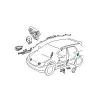 OEM Lexus RX330 Sensor, Air Bag, Rear LH Diagram - 89834-0E010