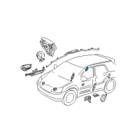 OEM Lexus RX330 Sensor, Air Bag, Rear RH Diagram - 89833-0E010