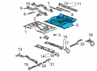 OEM 2021 Cadillac Escalade ESV Center Floor Pan Diagram - 84845462