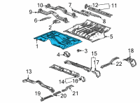 OEM 2022 Cadillac Escalade Front Floor Pan Diagram - 84733377