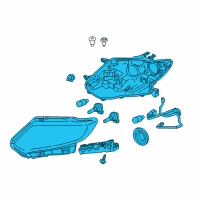 OEM 2015 Nissan Rogue Passenger Side Headlight Assembly Diagram - 26010-4BA2A