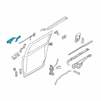 OEM 2008 Hyundai Entourage Rear Exterior Door Handle Assembly, Left Diagram - 83650-4D011