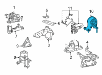 OEM 2020 Toyota Highlander Rear Mount Diagram - 12371-0P330