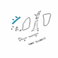 OEM 2011 Acura TL Garnish Assembly, Right Front Pillar (Gray) Diagram - 84101-TK4-A03ZA