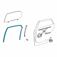 OEM 2015 Lexus RX450h Run, Rear Door Glass Diagram - 68142-48052