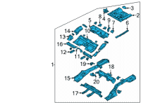 OEM 2022 Hyundai Elantra PANEL COMPLETE-REAR FLOOR Diagram - 65500-BY001