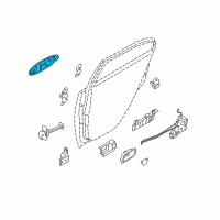 OEM 2010 Kia Rio Rear Door Outside Handle Assembly, Right Diagram - 836601G050