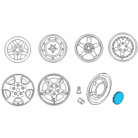 OEM 2001 Jeep Wrangler Wheel Center Cover Diagram - 5CF34L4A