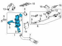 OEM 2021 Cadillac XT5 Converter & Pipe Diagram - 55511596