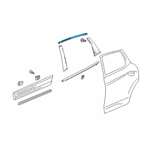 OEM 2012 Honda Crosstour Molding Assy., R. RR. Door Sash Diagram - 72925-TP6-A01