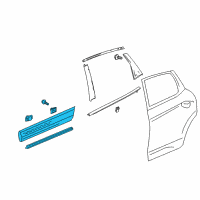 OEM Honda Accord Crosstour Garnish Assy., R. RR. Door (Lower) *B538M* (GLACIER BLUE METALLIC) Diagram - 75313-TP6-A01ZA