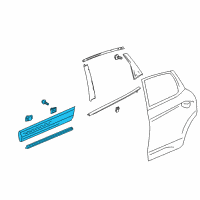 OEM 2014 Honda Crosstour Garnish Assy., L. RR. Door (Lower) Diagram - 75333-TP6-A51