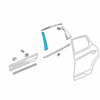 OEM 2011 Honda Accord Crosstour Garnish, R. RR. Door Center Pillar Diagram - 72930-TP6-A00