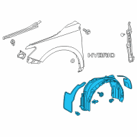 OEM 2016 Toyota Camry Fender Liner Assembly Diagram - 53806-06111