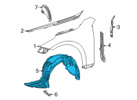 OEM Toyota Mirai Fender Liner Diagram - 53805-62020