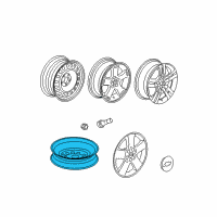 OEM 2008 Chevrolet HHR Compact Black Steel Spare Wheel 15X4 5 Lug Diagram - 9593964