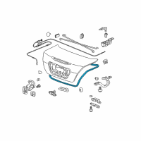 OEM 2007 Honda Accord Weatherstrip, Trunk Lid Diagram - 74865-SDA-A10