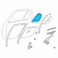 OEM 2001 Toyota Prius Weatherstrip, Rear Door Quarter Window, LH Diagram - 68189-47010