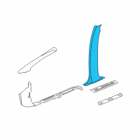 OEM 2003 Cadillac Escalade EXT Molding Asm-Body Lock Pillar Garnish *Pewter R Diagram - 93803880