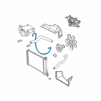 OEM GMC Jimmy Engine Coolant Recovery Tank Hose Diagram - 15689607