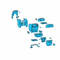 OEM 1999 Chevrolet Venture Console Asm-Front Floor <Use 1C1J *Graphite Diagram - 10429915