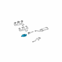 OEM 1997 Chevrolet C2500 3-Way Catalytic Convertor Assembly (W/ Exhaust Rear Man Diagram - 25170656