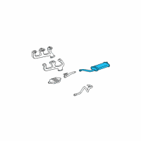 OEM 1999 GMC C2500 Exhaust Muffler Assembly (W/ Exhaust Pipe & Tail Pipe) Diagram - 15973333