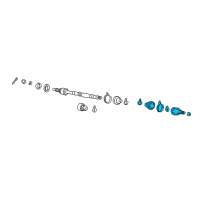 OEM 2001 Hyundai Accent Joint Kit-Front Axle Differential Side RH Diagram - 49605-25B00