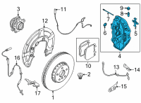 OEM BMW M8 Gran Coupe BRAKE CALIPER HOUSING, RED Diagram - 34-10-6-891-346