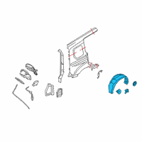 OEM 2020 Ford Transit Connect Wheelhouse Liner Diagram - KT1Z-61278B50-A