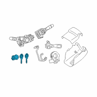 OEM Toyota Camry Cylinder & Keys Diagram - 69057-06150