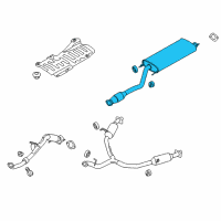 OEM Hyundai Santa Fe Center Muffler Assembly Diagram - 28600-B8150