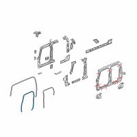 OEM 2007 Hummer H3 Weatherstrip, Front Side Door Auxiliary Diagram - 25931888