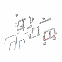 OEM Hummer Weatherstrip Asm-Rear Side Door Auxiliary Diagram - 93355101