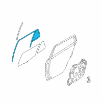 OEM 2010 Hyundai Santa Fe Run Assembly-Rear Door Window Glass LH Diagram - 83531-0W000